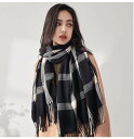 秋冬マフラー 大判ストールショール スカーフ ひざ掛け 通勤ネックウォーマー フリンジ 厚手