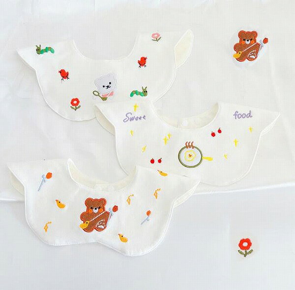 3枚入★ベビー用品★赤ちゃん用品★タオルマフラー★よだれかけ★食事用ビブセット★涎掛け セット