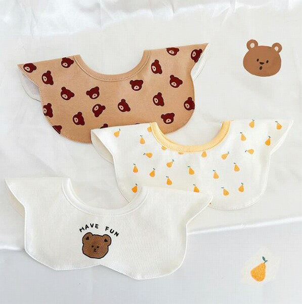 3枚入★ベビー用品★赤ちゃん用品★タオルマフラー★よだれかけ★食事用ビブセット★涎掛け セット