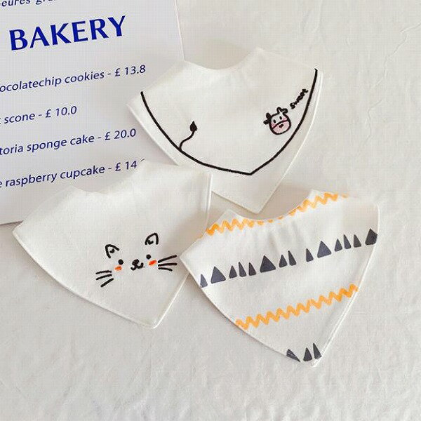 3枚入★ベビー用品★赤ちゃん用品★タオルマフラー★よだれかけ★食事用ビブセット★涎掛け セット