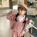 秋冬新作★韓国風子供服★ベビー服★キッズ服★女の子 長袖 セーター コート★トップス 90-140