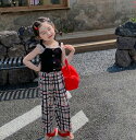 春夏新作★韓国子供服★ベビー服★キッズ服★女の子 袖なし tシャツ +ズボン 2点セット80-130