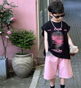【2点セット】春夏新作 子供服 ベビー服 アパレル 袖なし tシャツ+ショットパンツ 男の子