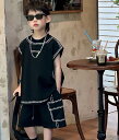 【2点セット】春夏新作 子供服 ベビー服 アパレル 袖なし tシャツ+ショットパンツ 男の子