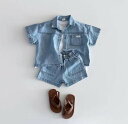 【2点セット】春夏新作 子供服 ベビー服 アパレル 半袖 シャツ+ショットパンツ 男女兼用