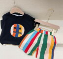 春夏新作★韓国子供服★キッズ服★男の子 半袖 tシャツ + ショットパンツ ボトムス 2点セット 90-140