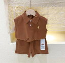 春夏新作★韓国子供服★キッズ服★男の子 tシャツ + ショットパンツ ボトムス 2点セット 90-140