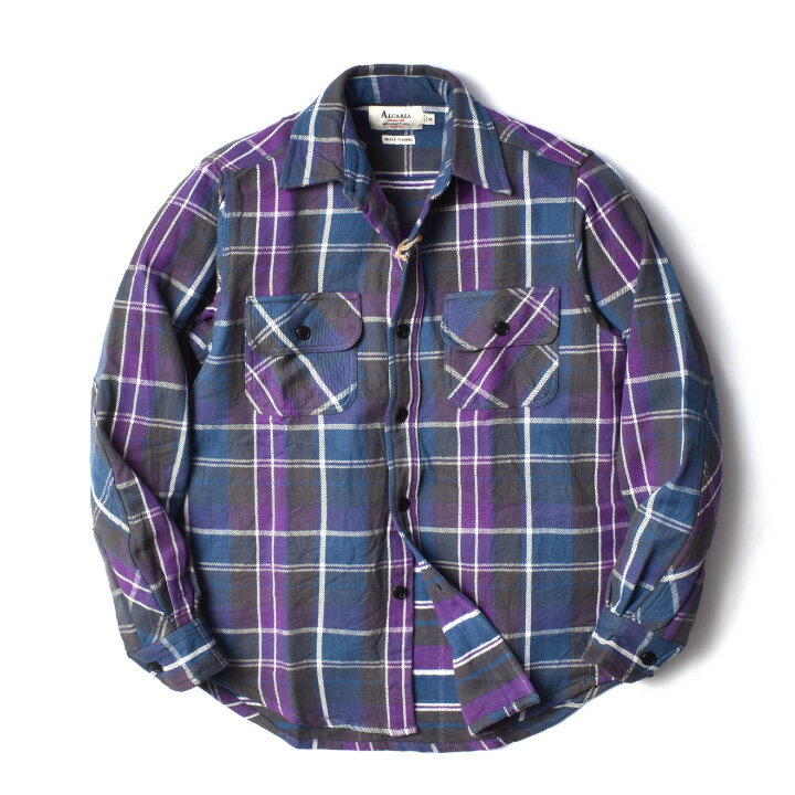 Levi's 紫 チェック柄 長袖シャツ　90s むらさき　希少　オンブレ 最新Fashion - Levis 紫 チェック柄 長袖シャツ 90s むらさき