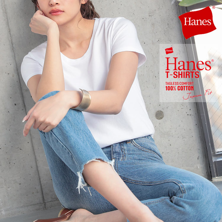 特別セール★【Hanes】2PACtシャツ [C3726] レディース トップス 半袖 クルーネック Vネック スリーブレス ヘインズ 綿100% 無地 白 黒 tシャツ カジュアル おしゃれ Hanes パックt パックtシャツ コットン シンプル ノースリーブ ホワイトのサムネイル