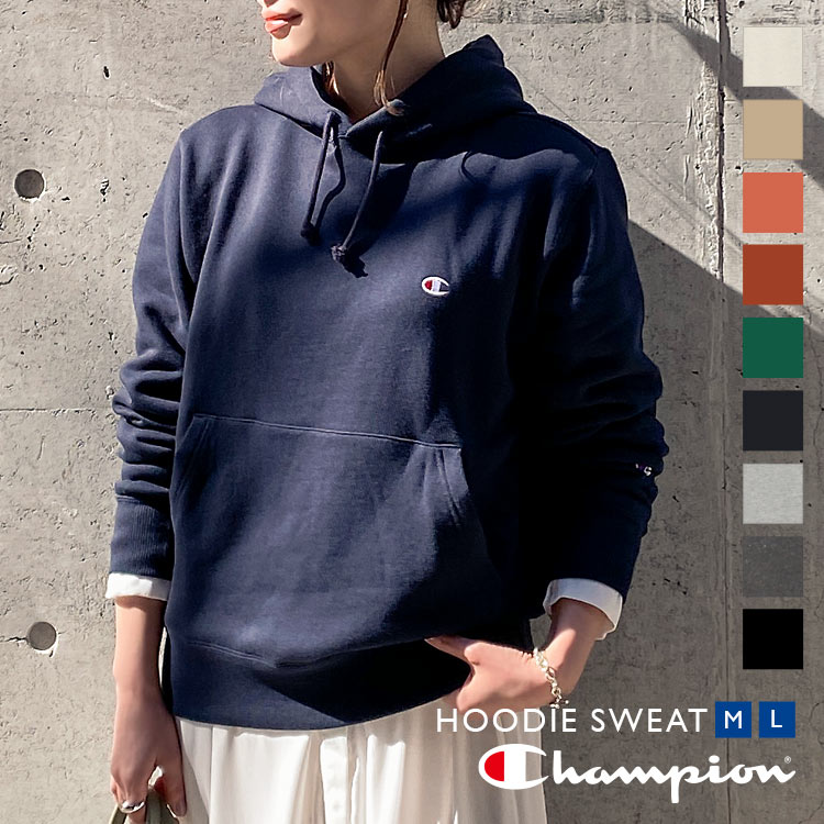 [ Champion ] プルオーバーフード付スウェット [C3729] レディース トップス フーディ パーカー チャンピオン 体型カバー ブルオーバー ロゴ ワンポイント シンプル 無地 ゆったり カジュアル ベーシック 長袖 秋 冬 おしゃれ 春のサムネイル