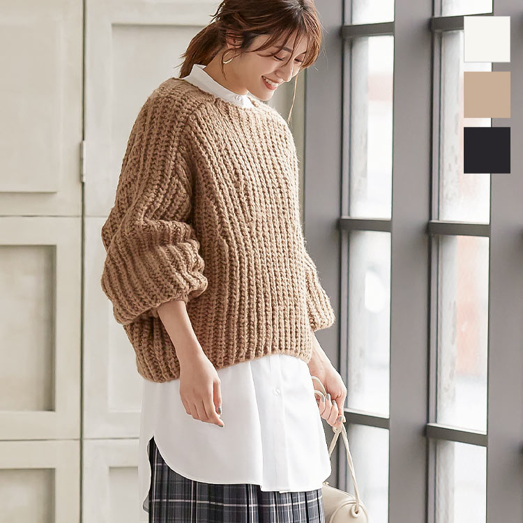 ポッキリセール★ バンドカラーショルダータックシャツチュニック [C5071]【入荷済】 レディース トップス シャツ ノーカラー レイヤード ブラウス 秋冬 長袖 バンドカラー おしゃれ ゆったり 長め 白 黒 サイドスリット パフスリーブ 体型カバー ロングシャツ