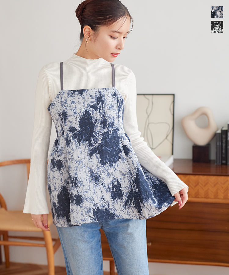 ≪ 特別セール ≫送料無料! ジャガード キャミ レディース ジャガード素材 ジャガード織 ビスチェ ペプラム キャミソール 花柄 大花柄 黒 ブラック ネイビ...