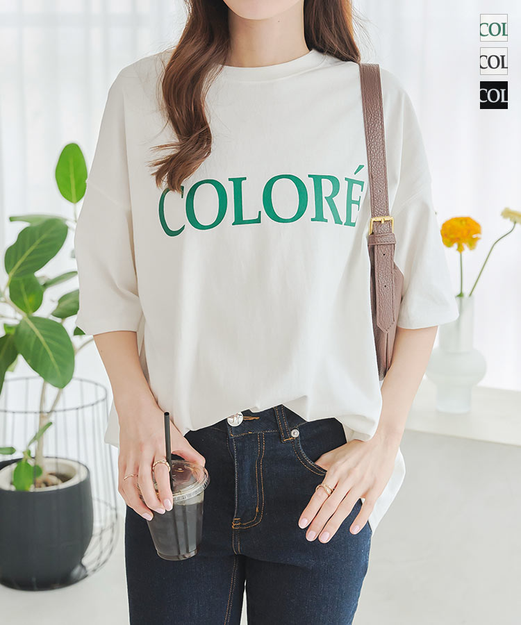 ≪3/13 新発売!!2290円 送料無料≫ [ 選べる3柄 ] オーバーサイズ ロゴT 半袖 レディース Tシャツ ティーシャツ ゆったり ぽっちゃり 体型カバー 英字 おしゃれ 骨格ナチュラル 柄 ロゴ ロゴT ビッグサイズ ビッグシルエット 長め [C7045]【送料無料】【メール便】のサムネイル