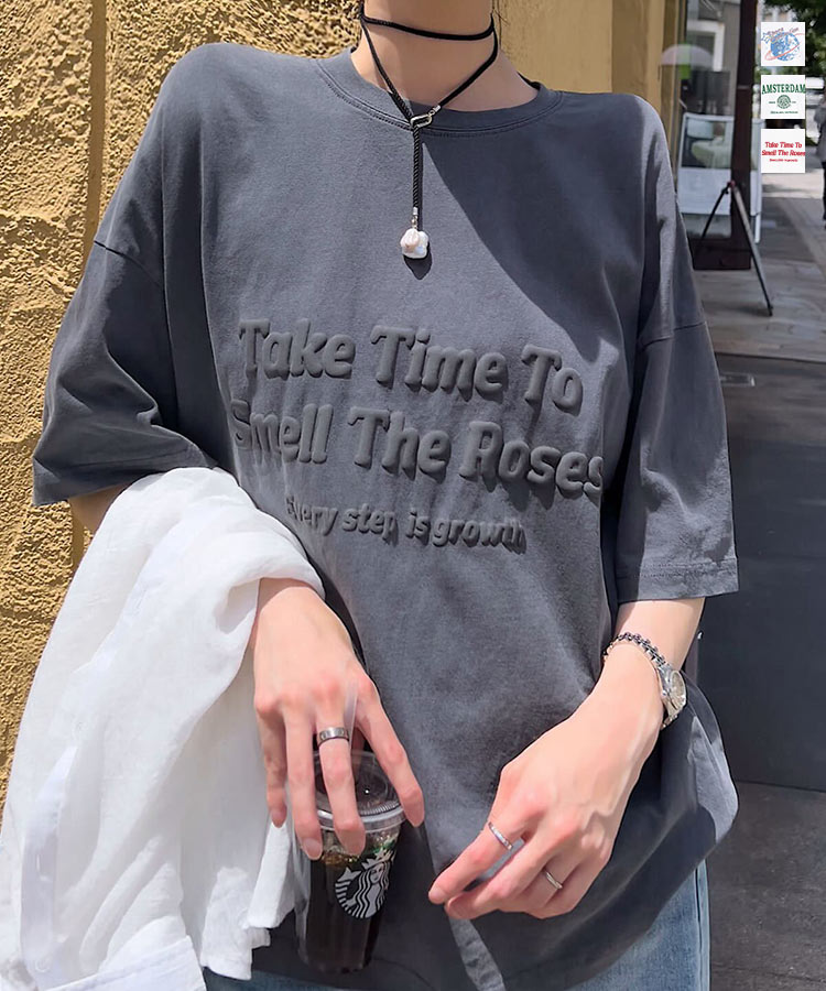 ≪8/1 大人気商品!!1990円≫ Tシャツ 半袖T 半袖 ロゴT ロゴTシャツ [C7589] レディース 20代 30代 40代 ティーシャツ プリント ビンテージ 夏トップス コットン 綿 コットン100％ 刺繍 カレッジ 古着風 カジュアル 可愛い おしゃれ ゆったり 体型カバー【送料無料】のサムネイル