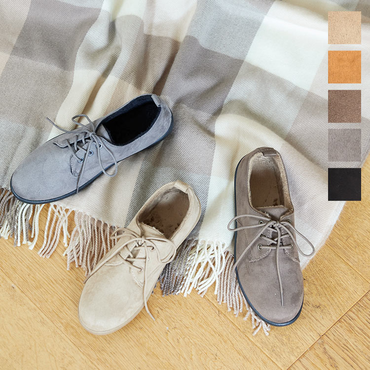 ローカットライナーファーブーツ [I2175] レディース シューズ ブーツ フラットソール 楽ちん レースアップ 紐靴 デザートブーツ レースアップシューズ 大人可愛い 歩きやすい 無地 黒 ベージュ フェイクファー エコファー 30代 40代 50代のサムネイル