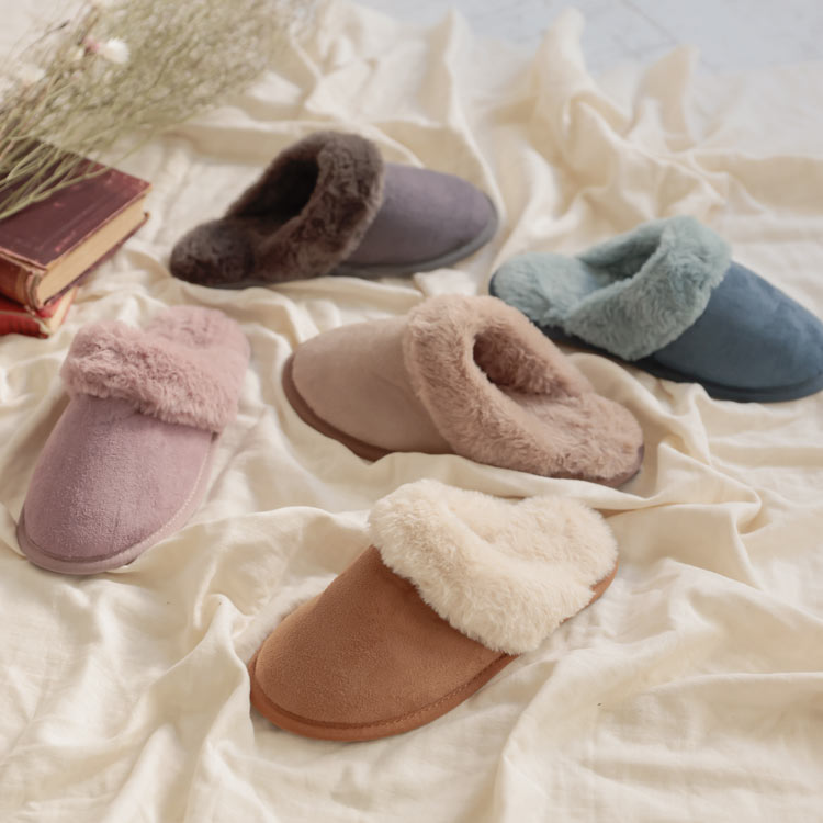 ファースリッパ [I2253] レディース ユニセックス 男女兼用 カップル ルームシューズ もこもこ かわいい 暖かい 冬 室内履き ファー スリッパ フェイクファー 可愛い メンズ アイボリー キャメル ピンク ベージュ グリーン グレー 30代 40代 50代のサムネイル