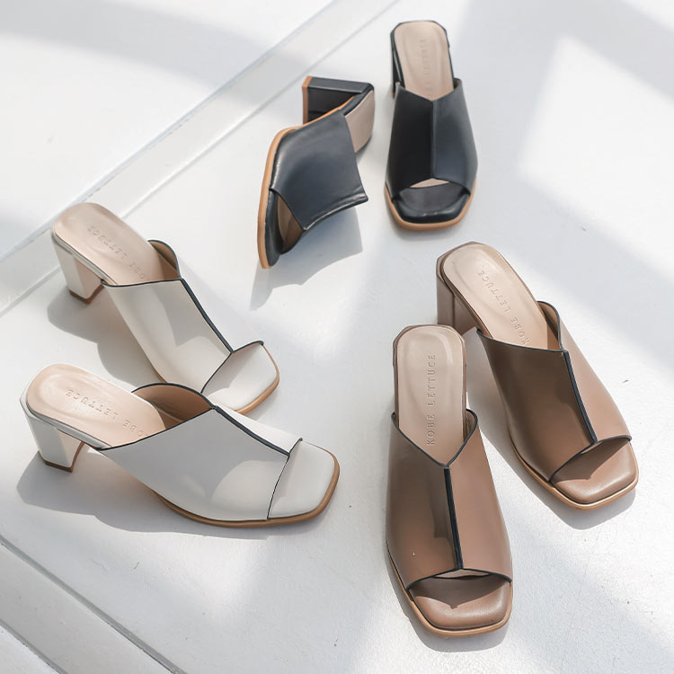 特別セール★センターシームサボ [I2266] レディース サンダル サボ チャンキーヒール 歩きやすい 大人 春 夏 春夏 サボサンダル オープントゥ ミュール ヒール スクエアトゥ おしゃれ つっかけ 太ヒール 白 黒 ブラウン シンプル ベーシック