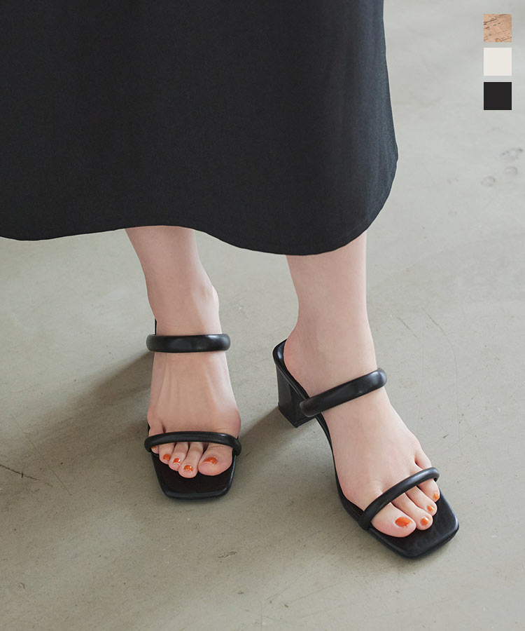 ≪4/30 大人気商品!!3590円≫ 2ベルトミュールサンダル [I2617] レディース 20代 30代 40代 シューズ 靴 サンダル ミュール スクエアトゥ 2ベルトヒール シンプル クリア 透明 白 オフホワイト ブラック 黒 ダブルベルト チャンキーヒール トレンド【送料無料】のサムネイル