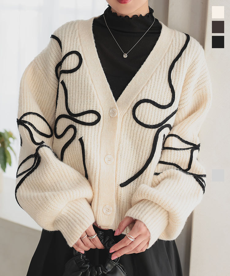 楽天市場】リボン(柄刺繍)(カーディガン・ボレロ|トップス 楽天市場】リボン(柄刺繍)(カーディガン・ボレロ|トップス