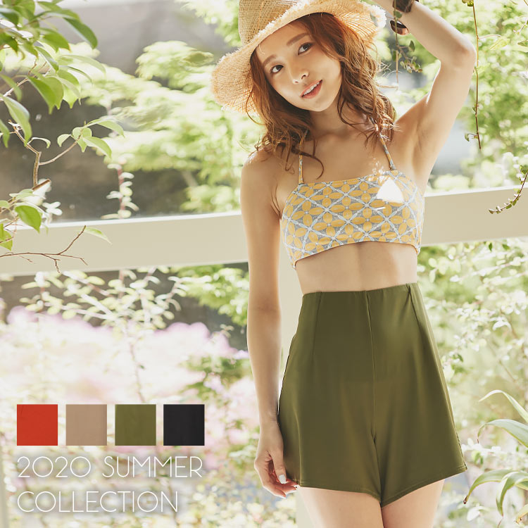 特別セール★送料無料！ ショートパンツ水着 [S190]【入荷済】 レディース 水着 ボトムス ショート丈 夏 海 プール リゾート スイムウェア 体型カバー タンキニ ショートパンツ ハイウエスト ゆったり 短パン キュロット 無地【送料無料】【メール便】