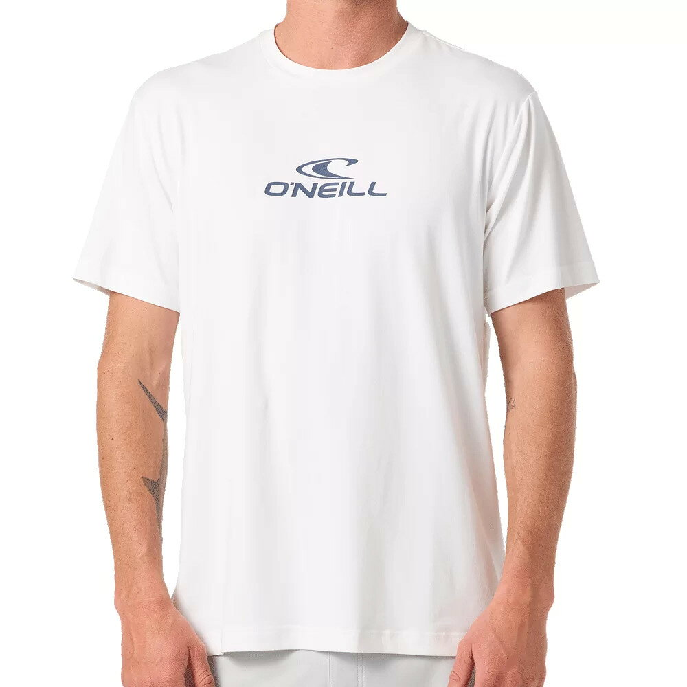 ＜商品詳細＞ カラー：ホワイト（WHT） サイズ：US-S、US-M、US-L、US-XL 素材：ポリエステル 88%、ポリウレタン 12% 生地重量：190g/m2 着丈：約74cm 特徴：スタンダードフィットのクルーネック半袖T シャツ、UPF50+
