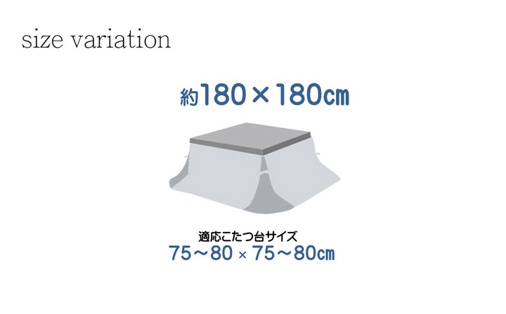 【割引クーポン配布中】省スペース こたつ布団単品 正方形 Journal(ジャーナル) 約180x180cm ローズ/グリーン