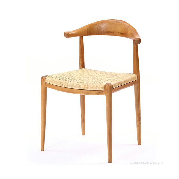 【ポイント7倍！今晩20時開始】椅子 おしゃれ IDENTITY チーク ダイニングセミアームチェア 籐 ラタン製 アジアン風 シンプル 木製 天然木 無垢材 リビング ダイニング 書斎 軽量 デザイナーズ