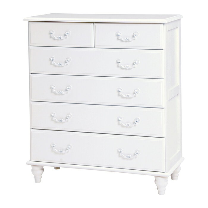 タンス おしゃれ チェスト MCH-5771WH かわいい エレガント シンプル 箪笥 洋服ダンス ローチェスト 木..