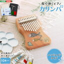 ハンドオルゴール かわいい 指で弾くピアノ カリンバ初心者セット ハンドメイドタイプ 10キー ゆびピアノ 楽譜付き 収納用ポーチ付き チューニングハンマー付き
