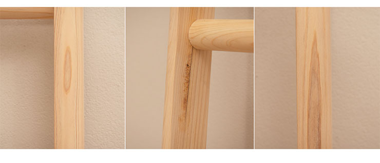 【7%OFF枚数限定クーポン配布!】[日本製/完成品/国産ひのき使用] Hinoki Wood フロアミラー スモール W36.5xH150 姿見 薄型 全身鏡 スタンドタイプ 立てかけ式 ウォールミラー スタンドミラー おしゃれ 檜 木製 大川家具