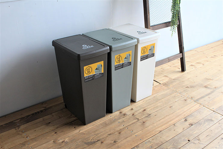 【ポイント10倍!今晩20時開始】【日本製】ゴミ箱 スライドペール30L LFS-762 3色対応 蓋付き スリム キッチン リビング スライド式 上開き 角型 ダストボックス 分別 くずかご ごみばこ プラスチック製 キャスター付き [3]