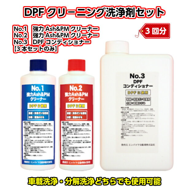 【3回分】DPFクリーニング洗浄剤セット 車載洗浄 分解洗浄 DPF目詰まり解消 PM捕集装置DPF再生サイクル延長 排ガス DPF洗浄