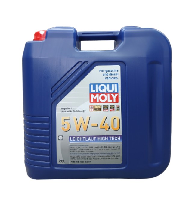 LIQUI MOLY (リキモリ) 20927 ライヒトラウフ ハイテック 5W40 20L ガソリン・ディーゼル兼用 輸入車向け アプルーバルオイル Longlife01 MB229.5 VW50200/50500 A40 RN0700/0710 B71 2296 (Leichtlauf HighTech)