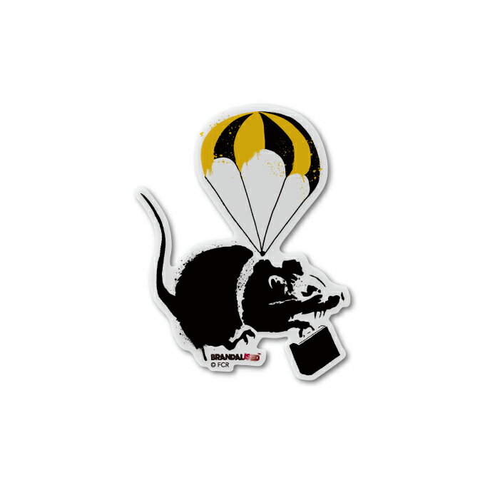 バンクシー 透明ステッカー Sサイズ Briefcase Parachute Rat BNK-084S【7377】グッズ BRANDAL ISED ブランダライズド クリアカラー アートゼネラルステッカー