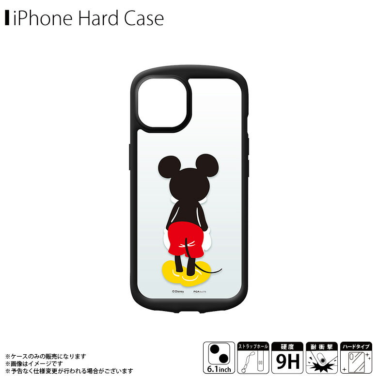 Rakuten - iPhone13 ケース キャラクター クリア 耐衝撃 ミッキーマウス PG-DGT21K01MKY【2575】クリアケース Disney ガラスタフケース 米軍軍事規格 後ろ姿 ストラップホール付きPGA