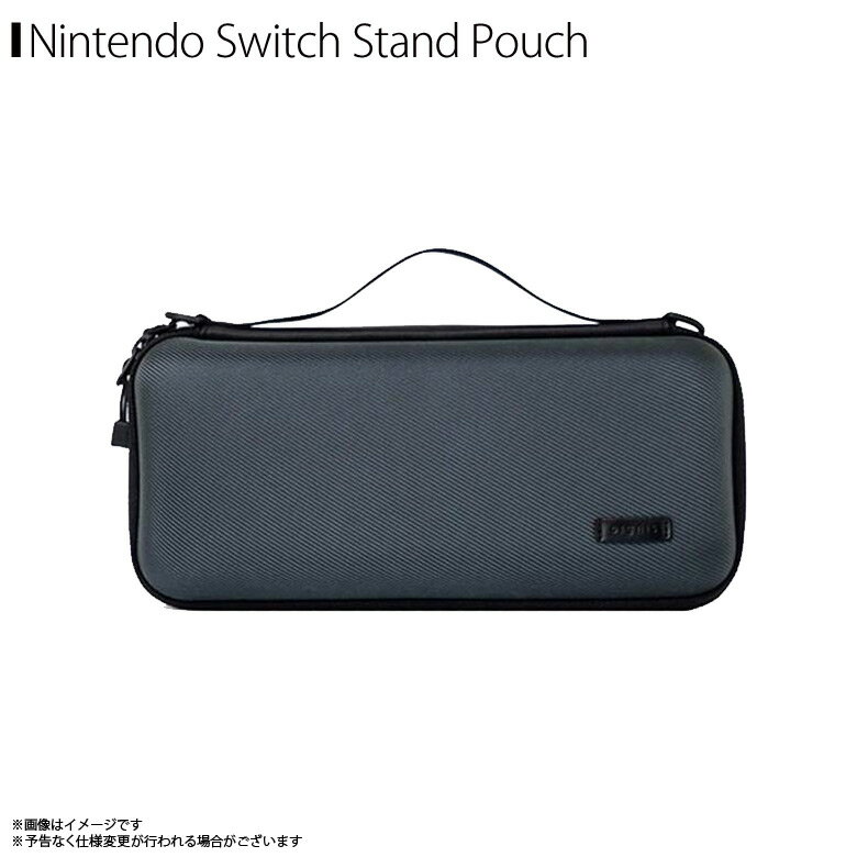 Nintendo Switch ケース 収納ポーチ PSP-G 任天堂スイッチ STAND POUCH 充電ポート ゲームカード8枚収納ポケット ハイエンド仕様 軽量 グレーPLEVE