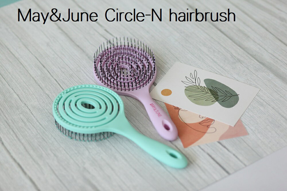Rakuten - May&June Ci Circle-N【全2色】SkyMint/PastelPurple ヘアブラシ シャンプーブラシ トリートメントコームPlus3°