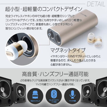 ワイヤレス イヤホン 高音質 BI9314【3145】 Beat-in Power Bank Bluetooth 4.1対応 左右 完全独立型 超小型 軽量 モバイルバッテリー機能付きケース USBケーブル付 スペースグレーロア・インターナショナル【宅配便送料無料】【代引不可】