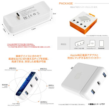 Type-C 電源アダプタ HP16200【2000】HyperDrive Apple 61W USB-C電源アダプタ用USB-C Hub USBポートロア・インターナショナル【宅配便送料無料】