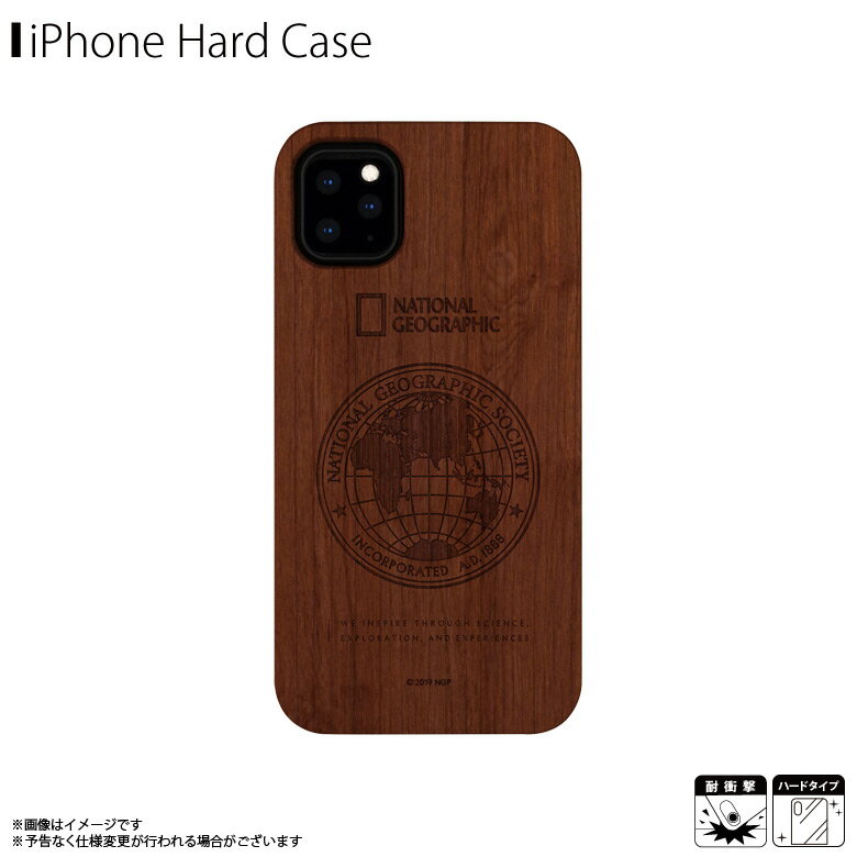 送料無料 iPhone 11 Pro Max ケース ウッドケース NG17192i65R 【1927】National Geographic Global Seal Nature Wood　天然木 ワイヤレス充電対応 ロゴ ローズウッドロア・インターナショナル