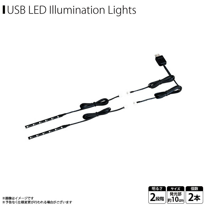 LEDテープライト LEDテープ 車載 10cm F301 【5010】USBフリースタイルイルミ2 明るさ2段階調節 2本入り 間接照明 薄型 ブルーSEIWA