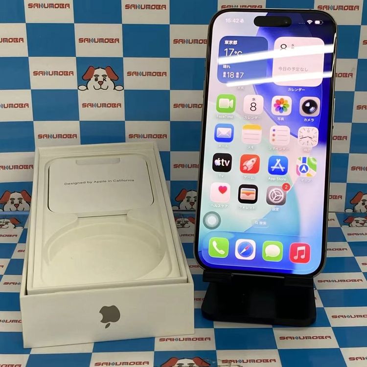 【中古】iPhone15 Pro 256GB ナチュラルチタニウム MTUF3J/A AU版SIMフリー美品
