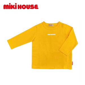 【送料無料】【キッズTシャツ】mikihouse ミキハウス 90 正規品　子供用品　キッズ 　綿100％ おしゃれ 男の子　女の子　2-5歳　イエロー　長袖　男子 女子 かわいい 通園 保育園 幼稚園