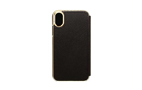 【新品未使用】【iPhoneX/XS用】kate spade　ケイトスペード （R）ブックタイプケース／ブラック 手帳型　ブランド　コラボ　プレゼント　可愛い　高級感 4580395292366cp