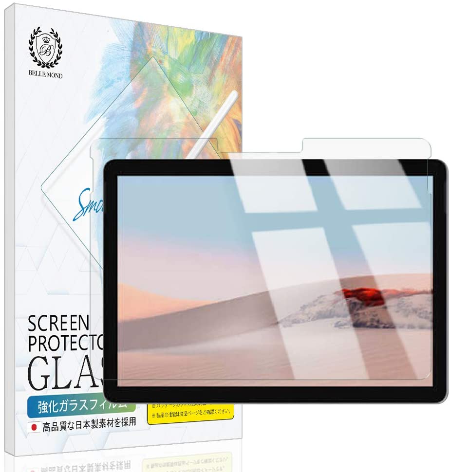 【楽天1位＆LINE登録で10%OFF!】 Surface Go2 2020 / Surface Go 2018 透明 ガラスフィルム 高透過 硬度9H 指紋防止 気泡防止 強化ガラス サーフェス 保護フィルム 【BELLEMOND(ベルモンド)】 Surface Go2/Go GCL B0179