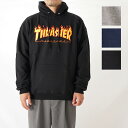 THRASHER パーカー スラッシャー FLAME LOGO HOODIE フレームロゴ ファイヤーパターン スウェット フーディー オーバーサイズ 裏起毛 定番 