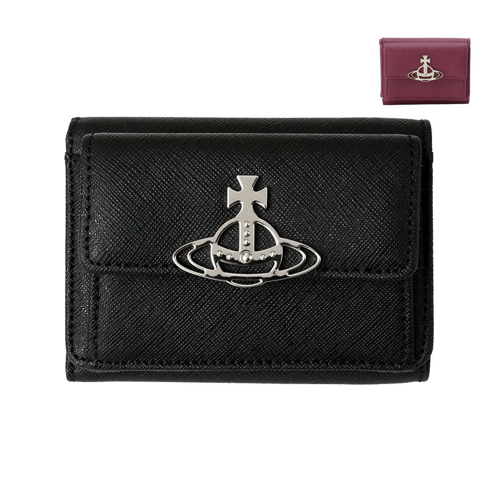 【最短翌日着】Vivienne Westwood 三つ折り財布 ヴィヴィアンウエストウッド SAFFIANO SMALL FLAP PURSE レディース メンズ コンパクト 財布 【52010013-L001N】