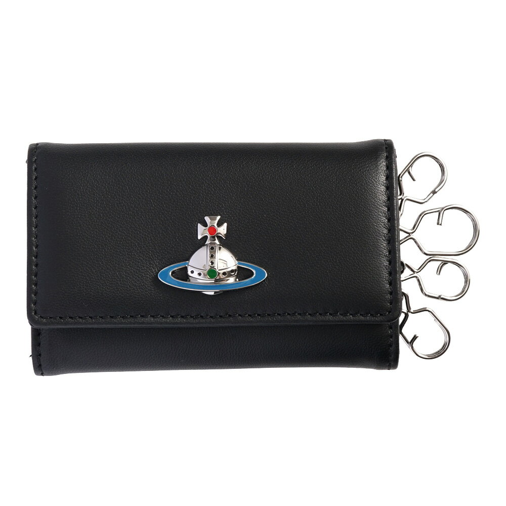 ヴィヴィアン・ウエストウッド 【最短翌日着】ヴィヴィアンウエストウッド キーケース 4連 Vivienne Westwood NAPPA KEY CASE レディース メンズ N403 BLACK【51020001-L001L】