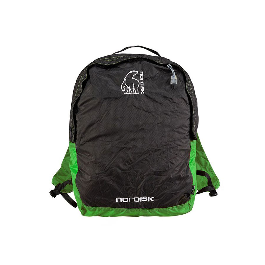 【最短翌日着 あす楽】ノルディスク ニべ ポケッタブルバッグ Nordisk Nibe 12 Daypack Black/Peridot Green 133019 リュック バックパック バッグ 鞄 小型 並行輸入品 キャンプ アウトドア