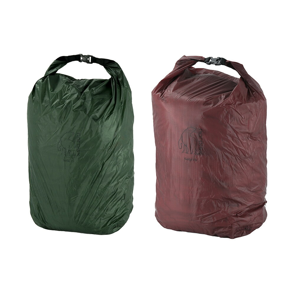 【最短翌日着 あす楽】ノルディスク ソラ ドライバッグ Nordisk Sola 15 DryBag 13046 133047 Burnt Red バーントレッド Forest Green フォレストグリーン ドライ バッグ 鞄 スタッフサック キャンプ アウトドア 並行輸入品